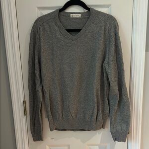 J. Crew Unisex Gray Cotton Cashmere Sweater—Size M